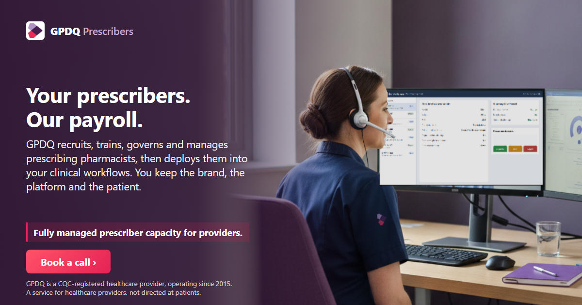 Your prescribers. Our payroll. GPDQ recruits, trains, governs and manages prescribing pharmacists.